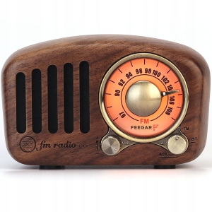 Feegar RETRO Radio Kuchenne z drewna FM 10h BT 4.2