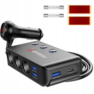 ROZDZIELACZ GNIAZDA ZAPALNICZKI FEEGAR CIGA 12-24V USB 200W