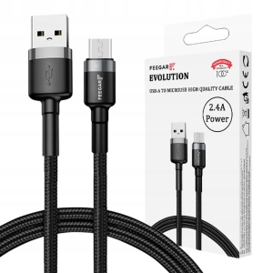 Feegar Kabel USB-A micro USB QC 3.0 nylonowy 2.4A