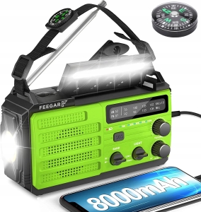 Feegar OZE 3 Radio Solar Powerbank 8000mAh Latarka