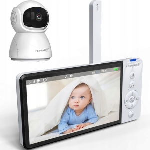 ELEKTRONICZNA NIANIA Feegar KAMERA OBROTOWA LCD 5'' 5000mAh ZOOM i Nagrywanie