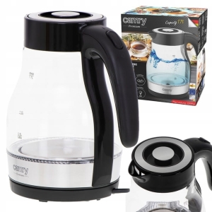 CZAJNIK ELEKTRYCZNY BEZPRZEWODOWY SZKLANY LED 1,7L