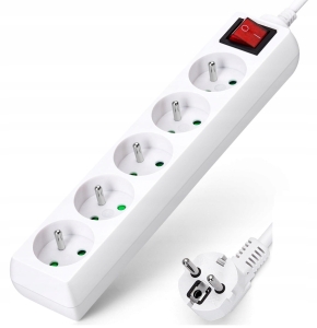 PRZEDŁUŻACZ LISTWA ZASILAJĄCA 5 GNIAZDA 1.5M