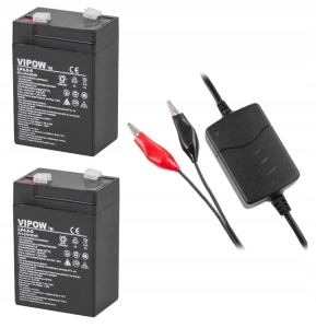 ZESTAW DO AUTKA 2x akumulator 6V 4,5Ah +ładowarka