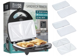 TOSTER OPIEKACZ KANAPEK TEESA GRILL 3W1 800 Z0K TSA3221