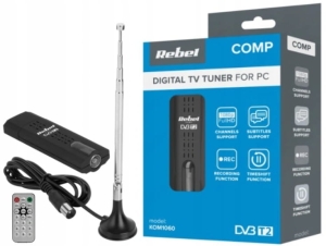 Tuner cyfrowy USB TV DVB-T2 H.265 HEVC Rebel KOM1060