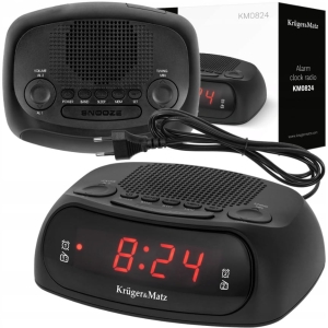 Radiobudzik Kruger&Matz pamięć 20 stacji podwójny budzik drzemka KM0824