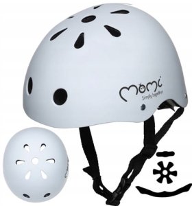 Kask dziecięcy ochronny ROWER HULAJNOGA 47-58 MoMi Szary