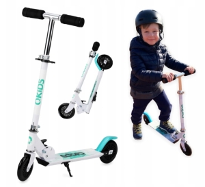 HULAJNOGA DLA DZIECI SKŁADANA QKIDS FLO Niebieska NÓŻKA REGULACJA ABEC-7 50