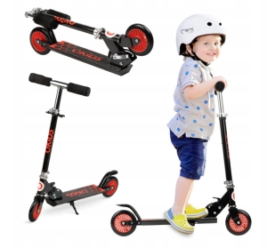 HULAJNOGA DLA DZIECI SKŁADANA QKIDS FLO Czarna NÓŻKA REGULACJA ABEC-7 50kg