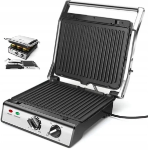 GRILL OPIEKACZ ELEKTRYCZNY ROZKŁADANY 2000W TIMER