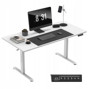 Biurko Elektryczne REGULOWANE 160 x 80 cm Mark Adler Leader 7.6 White