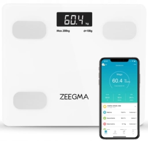 Waga analityczna łazienkowa SMART Biała 17w1 iOS Android Zeegma