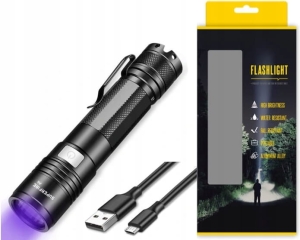 Latarka SUPERFIRE ultrafiolet UV banknoty zoom