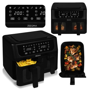 AIRFRYER 9L FRYTKOWNICA BEZTŁUSZCZOWA DUAL FRYTOWNICA DUŻA XL DWUKOMOROWA