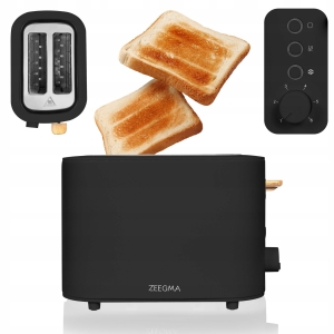 Toster Zeegma Wood Black 820W 6 stopni opiekania 2 Tosty Tacka na okruchy