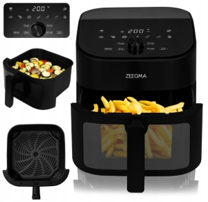 FRYTKOWNICA BEZTŁUSZCZOWA AIR FRYER DUŻA 6,5L1600W 10 PROGRAMÓW XXL MOCNA