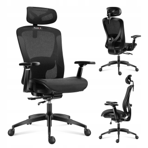 Fotel Obrotowy Gamingowy Biurowy ERGONOMICZNY Huzaro Combat 7.3 Black Mesh