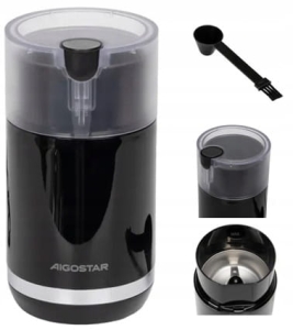 Młynek do kawy Aigostar 150W, 70g, stal nierdzewna, czarny, BPA free
