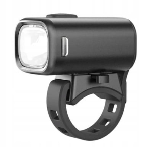 Lampka rowerowa przednia LED BLF1 50lux czarna trzy poziomy mocy świecenia