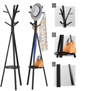 Stojak na ubrania wieszak stojący metalowy Host 4.0 +półka