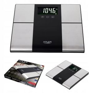 Elektroniczna Waga Łazienkowa Z Analizatorem Pomiar Tłuszczu Adler AD8165