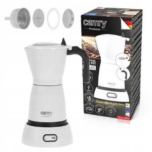 Kawiarka Elektryczna Moka Zaparzacz Kawy Na 6 Filiżanek 480W Camry CR4415w