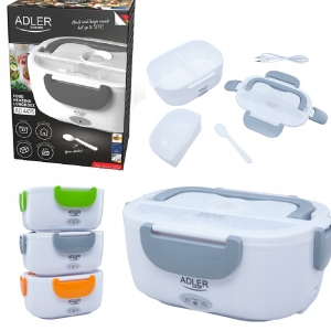 LUNCHBOX ELEKTRYCZNY POJEMNIK TERMOS OBIADOWY 4474 1,1L Dwukomorowy + łyżka