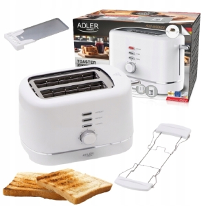 Toster Elektryczny Opiekacz Na 2 Kromki Do Tostów Ruszt Do Bułek AD3224w