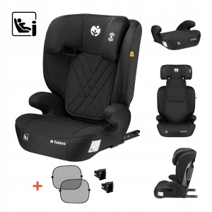 Fotelik samochodowy 15-36kg isofix TULANO i-Size czarny poddupnik 100-150cm