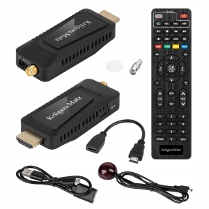 Tuner DVB-T2 HEVC H.265 mini na HDMI + Pilot Kruger&Matz KM9998