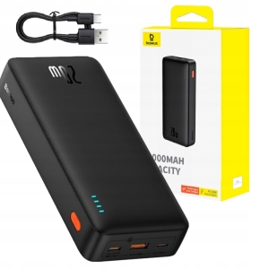 POWERBANK BASEUS Z SZYBKIM ŁADOWANIEM 20000MAH 20W USB-C USB-A Z KABLEM
