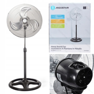 Wiatrak Wentylator stojący 90W 3 łopatki Powłoka chromowa Aigostar