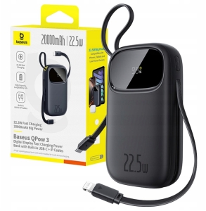 Powerbank BASEUS 20000mAh 22.5W USB-C USB-A LIGHTNING SZYBKIE ŁADOWANIE