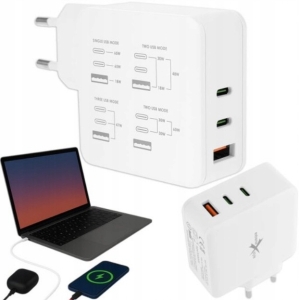 Szybka Ładowarka Sieciowa Extremestyle 65W 2x USB typ-C + USB PD SFC QC3.0