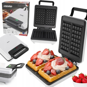 Gofrownica Mesko MS3091 1800W funkcjonalna na 2 gofry biała