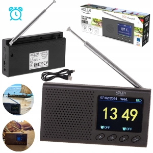 Radio sieciowo-bateryjne Adler AD 1198 - LCD - FM - Bluetooth - Zegar