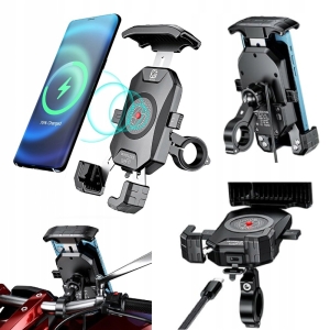 Uchwyt motocyklowy na telefon z ładowaniem bezprzewodowym USB-C R15W-PD